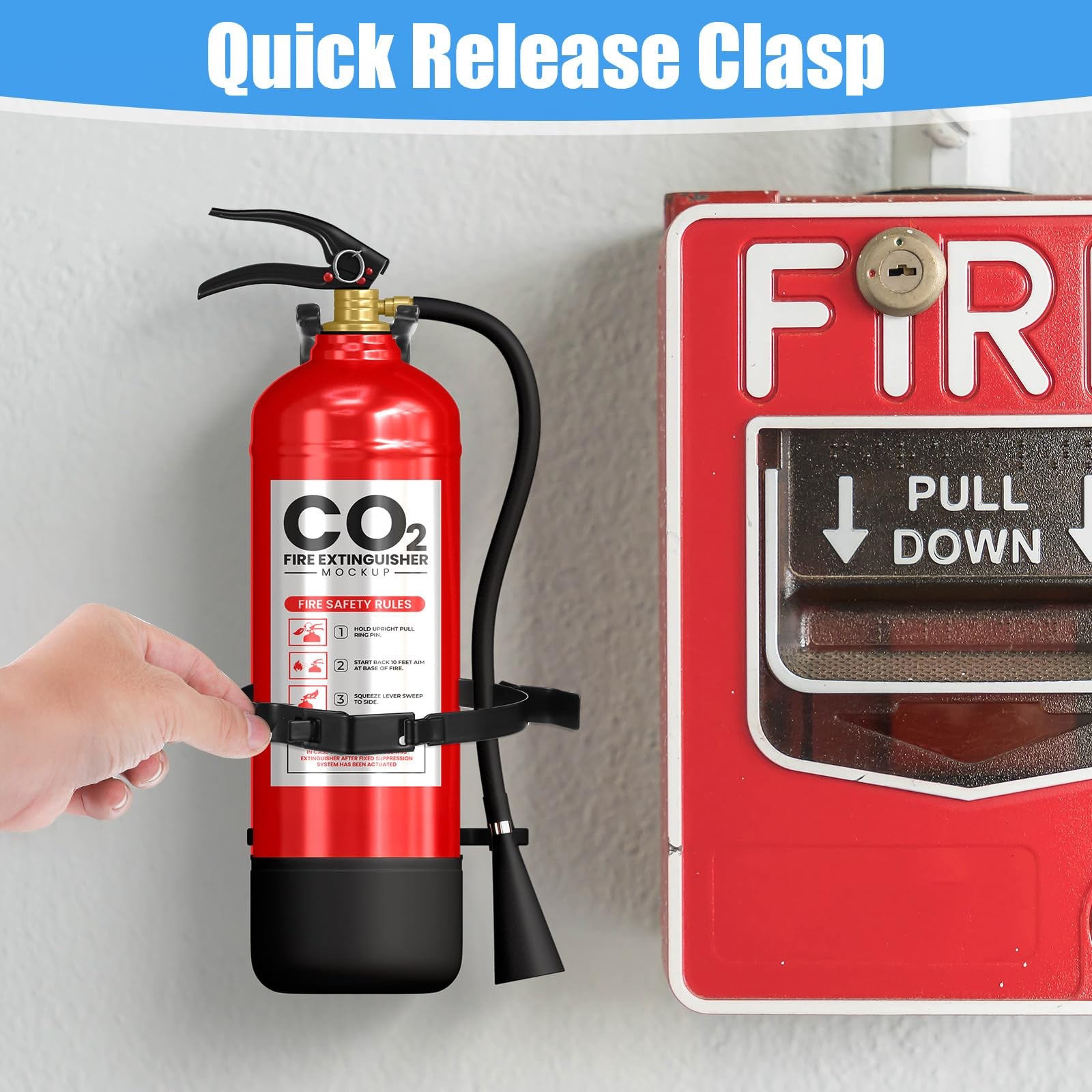 4 PCS Fire Extinguisher Mount Bracket 5 LB Metal Heavy Duty Wall Holder Car