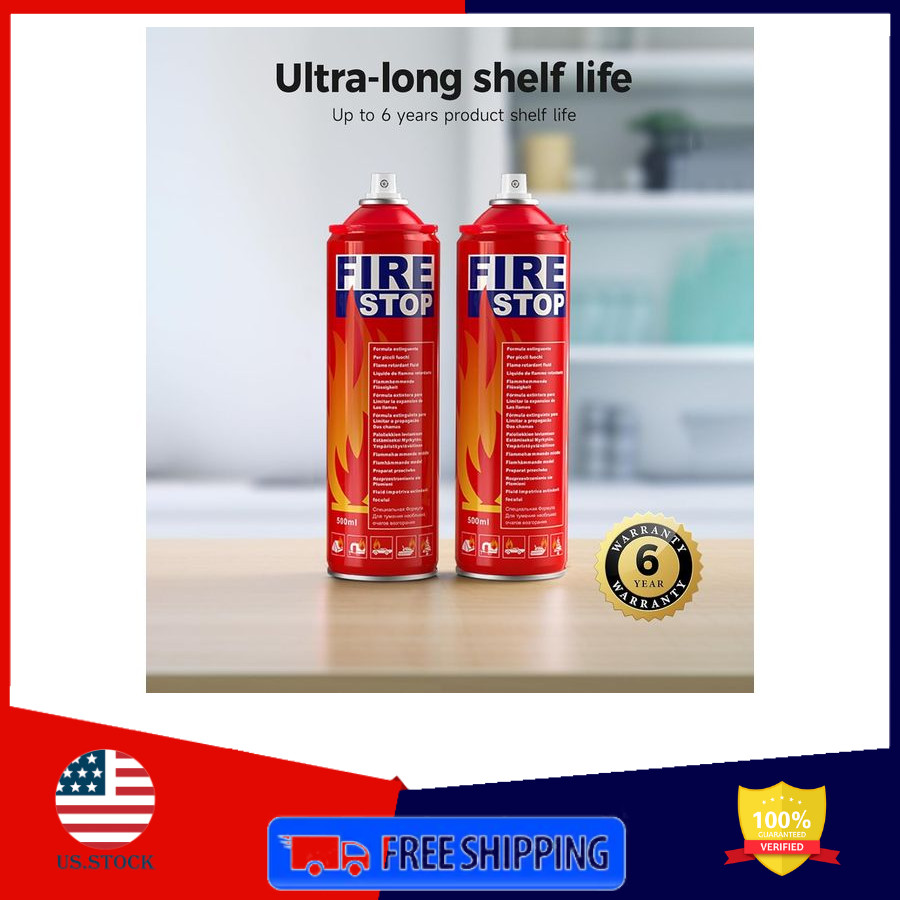 Fire Extinguisher 2Pk with Mounting Bracket, ABCK Aerosol Spray,Prevents Reignit