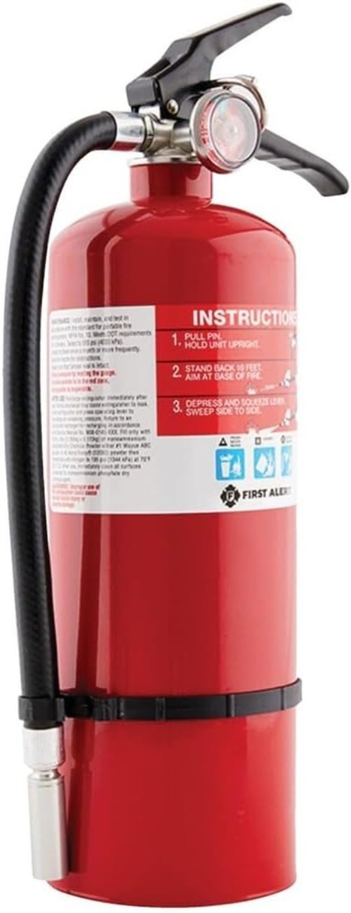 Indoor/Outdoor Rechargeable Fire Extinguisher, Rated 3-A:40-B:C, with Bracket