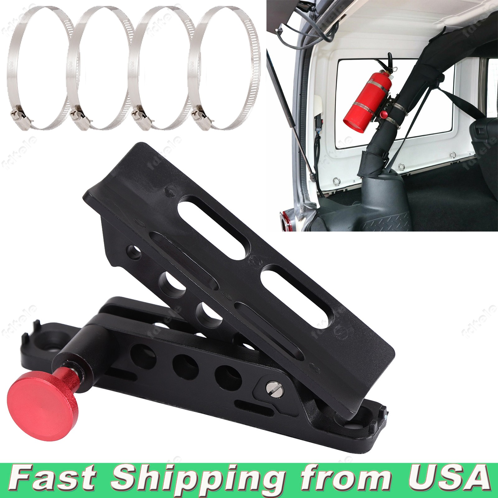 Car Fire Extinguisher Holder Mount Bracket Adjustable For Jeep Wrangler 2007-21