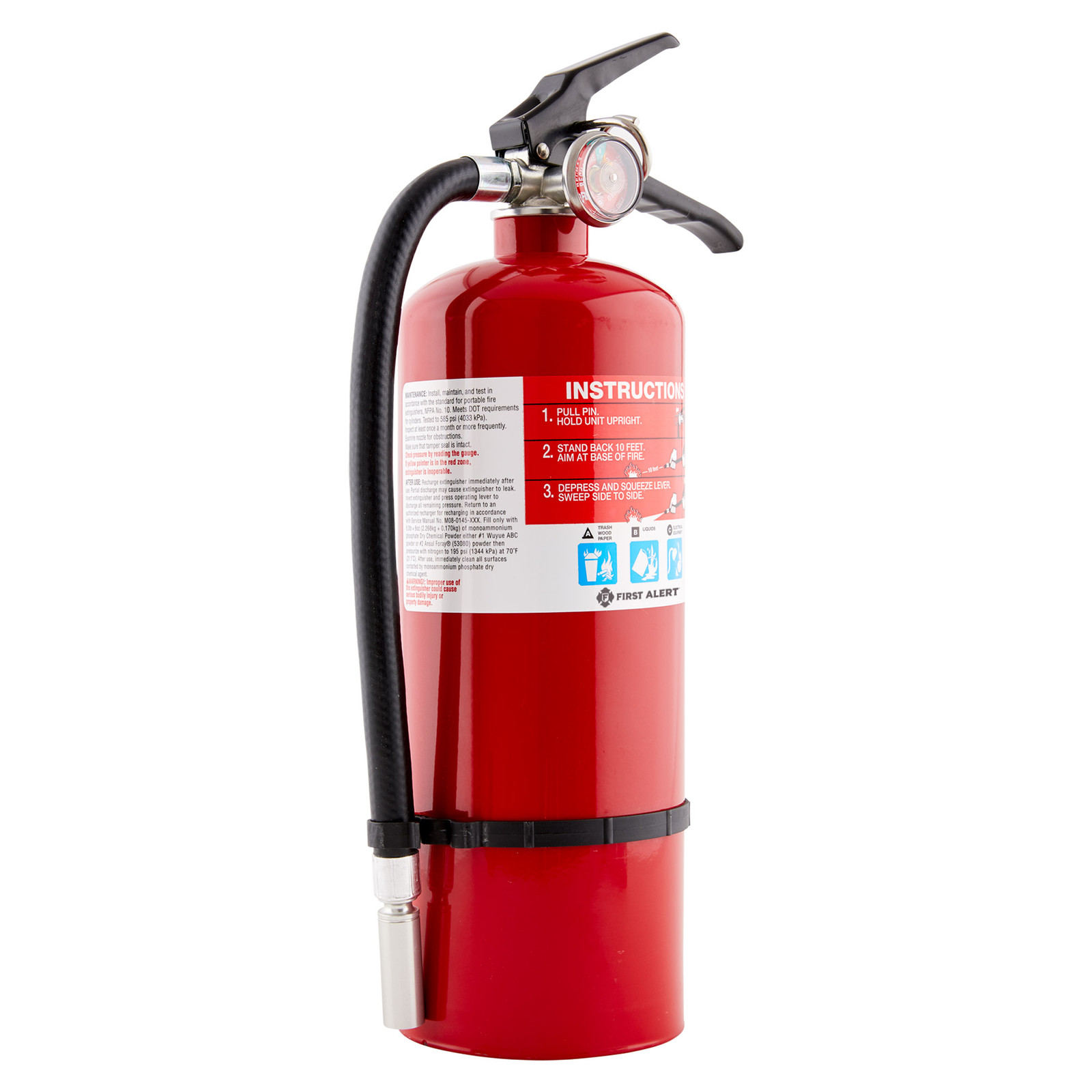 First Alert Rechargeable Heavy Duty Fire Extinguisher, UL Rated 3-A:40-BC, NEW