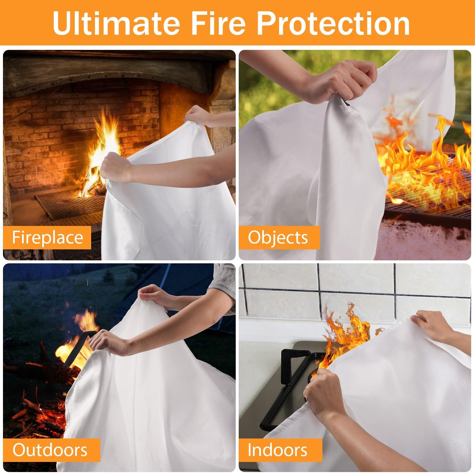 Emergency Fire Suppression Blanket – Fiberglass Safety Cover for Home, Kitchen,