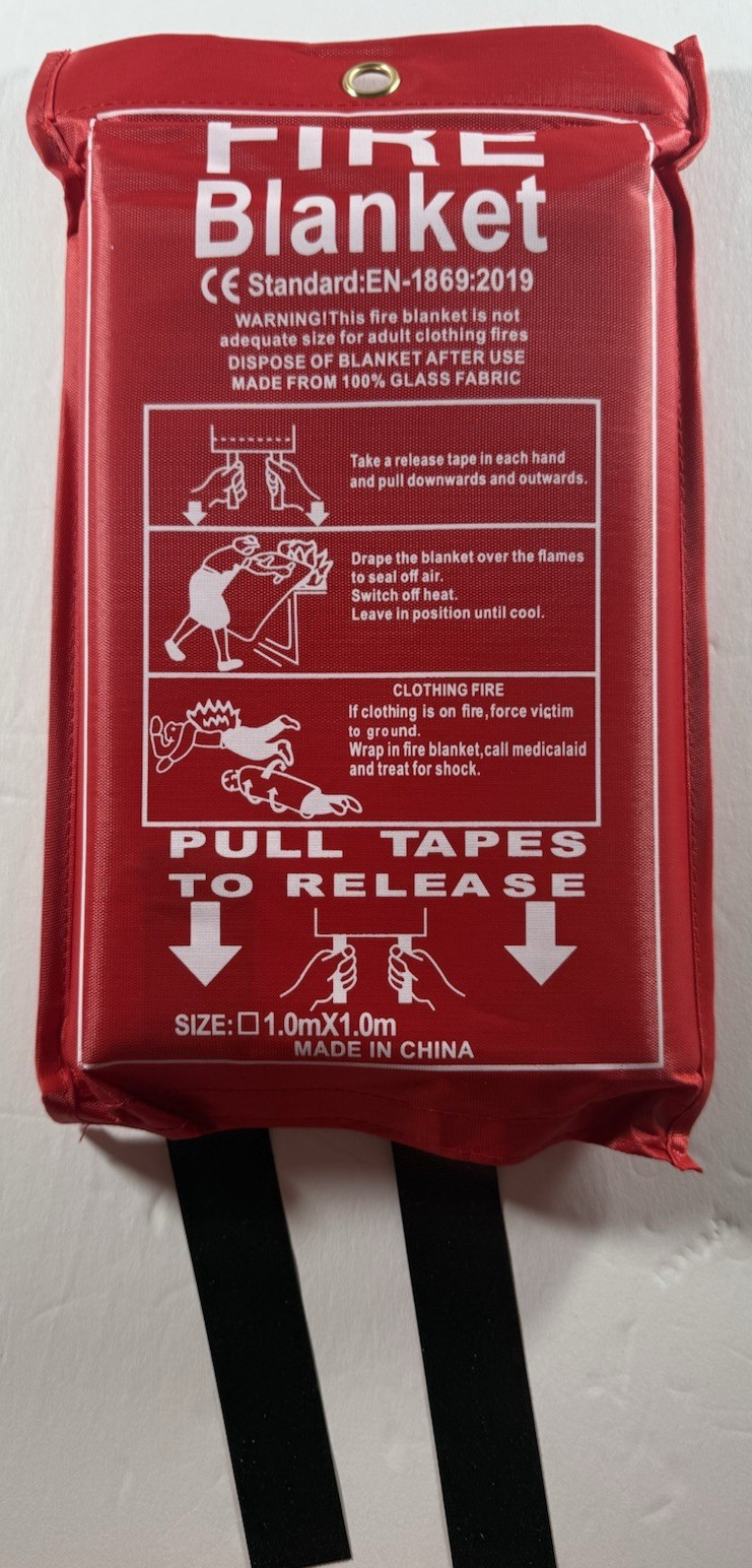 Fire Blanket Emergency for Home – 1 Pack/Size 1.0mx1.0m