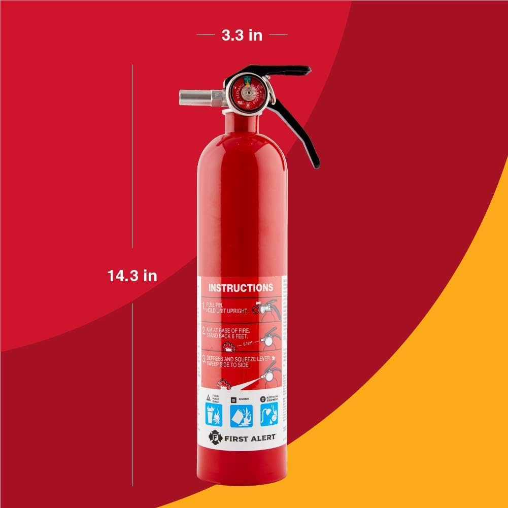Fire Extinguisher for Home, Standard Rechargeable Compliance Unit, UL RATED 1-A: