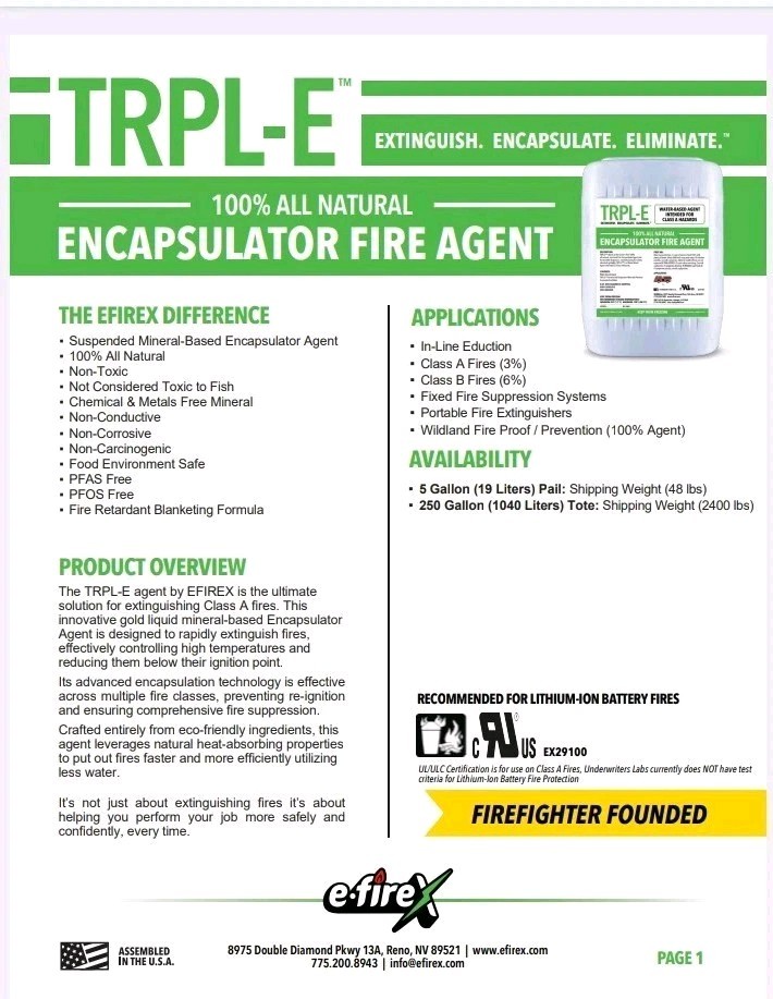 🔥eFireX Lithium Class D Fire Extinguisher Brand New 6 Liter (20lb) W/Bracket