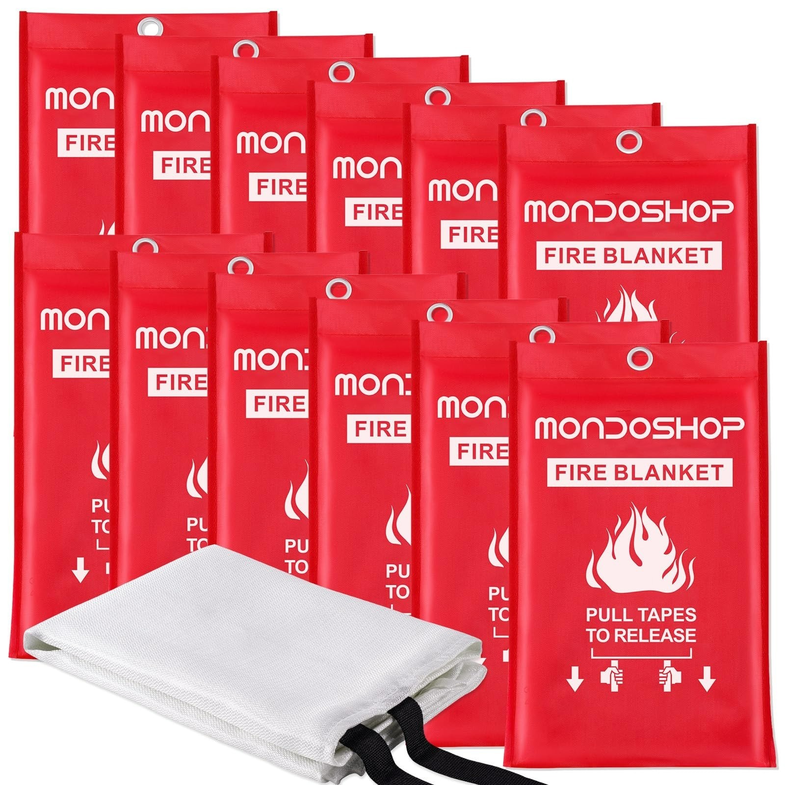 Mondoshop Fire Blanket Emergency Retardant for Home Kitchen Camping 2-Pack