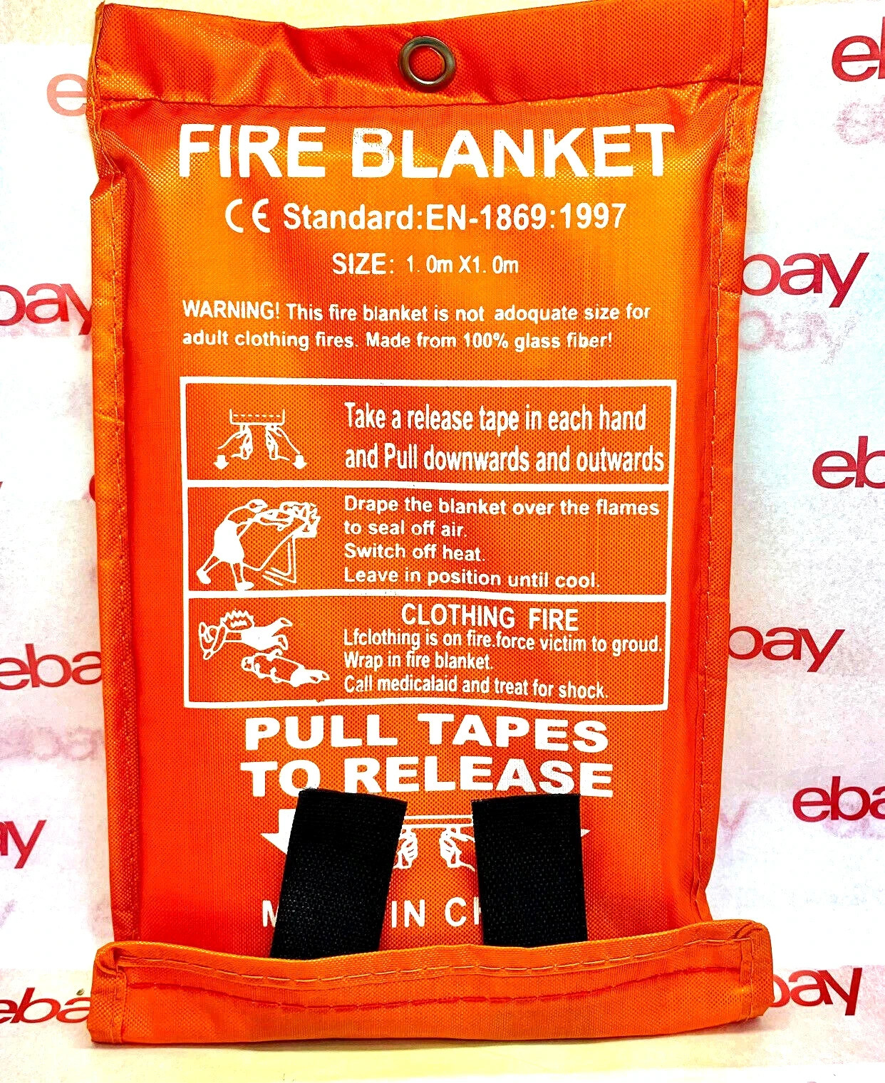 FIRE BLANKET Fiberglass Hero Emergency Home Retardant Prepared 39”x39”,1mx1m