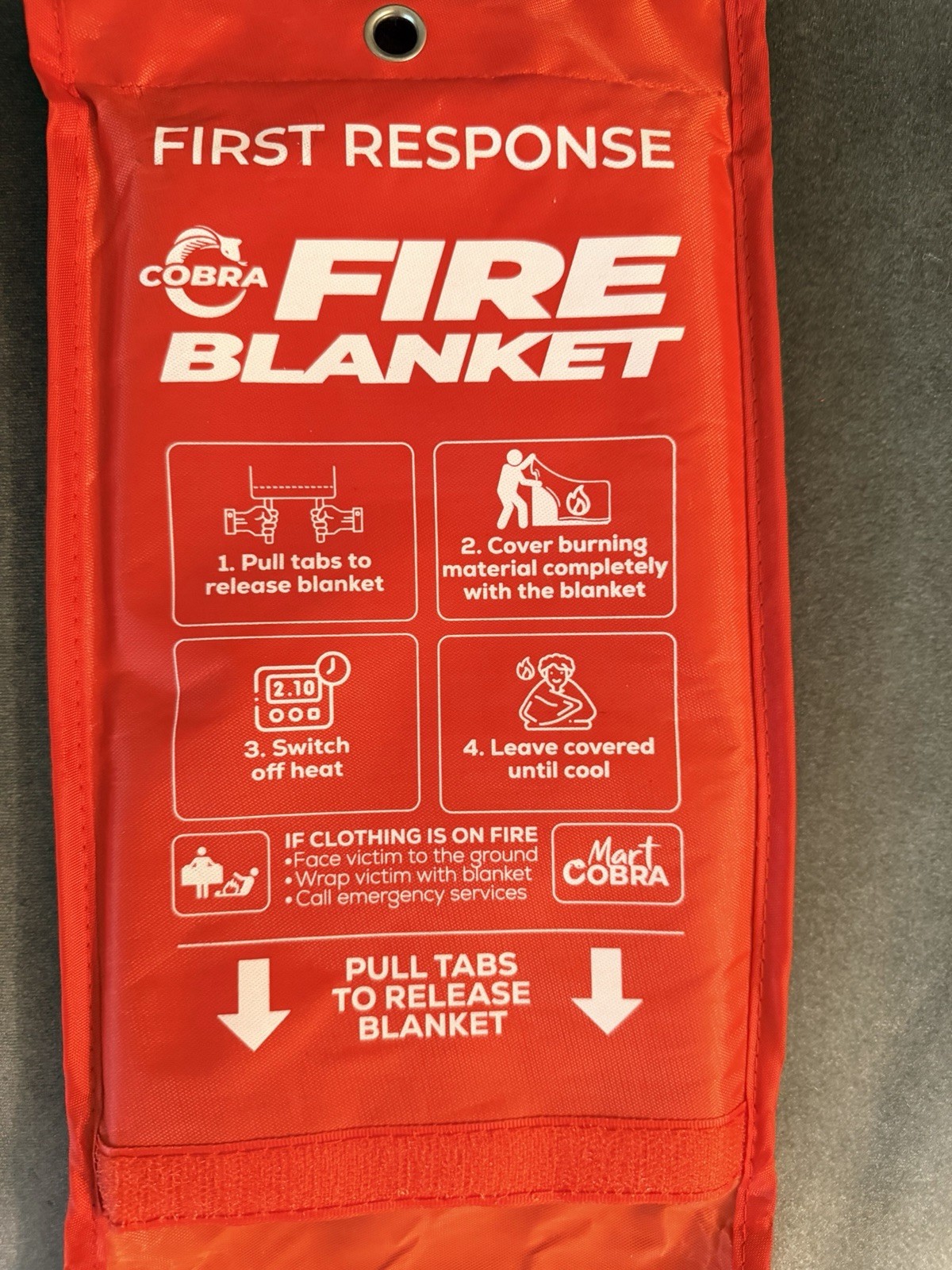 Fire Blanket 39”x39” First Response Fiberglass Emergency Blanket 1-Pack New