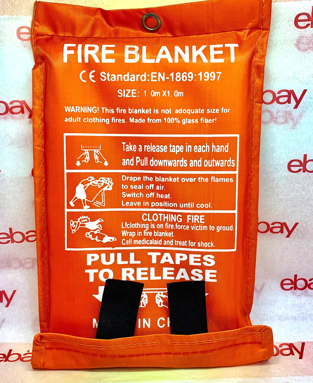 FIRE BLANKET Fiberglass Hero Emergency Home Retardant Prepared 39”x39”, 1mx1m