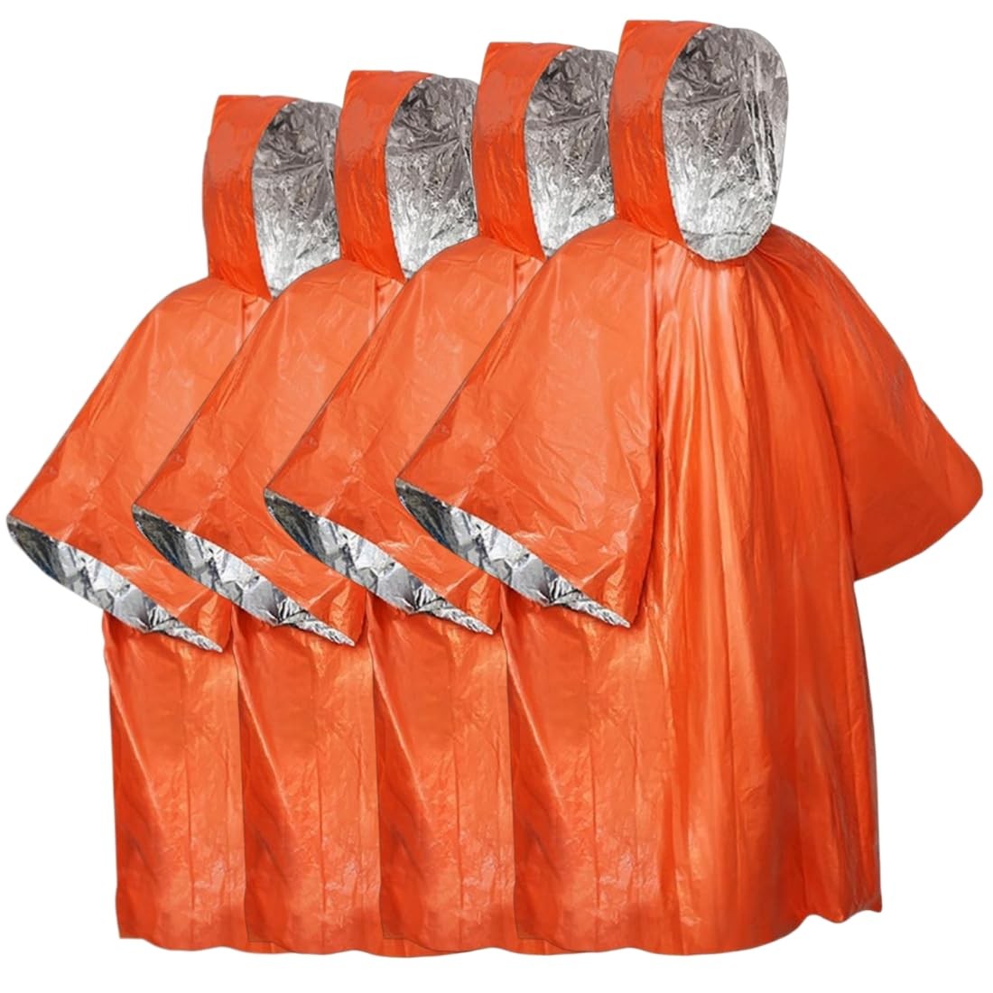Emergency Poncho with Mylar Blanket Liner for Survival Gear, Waterproof, Wind…