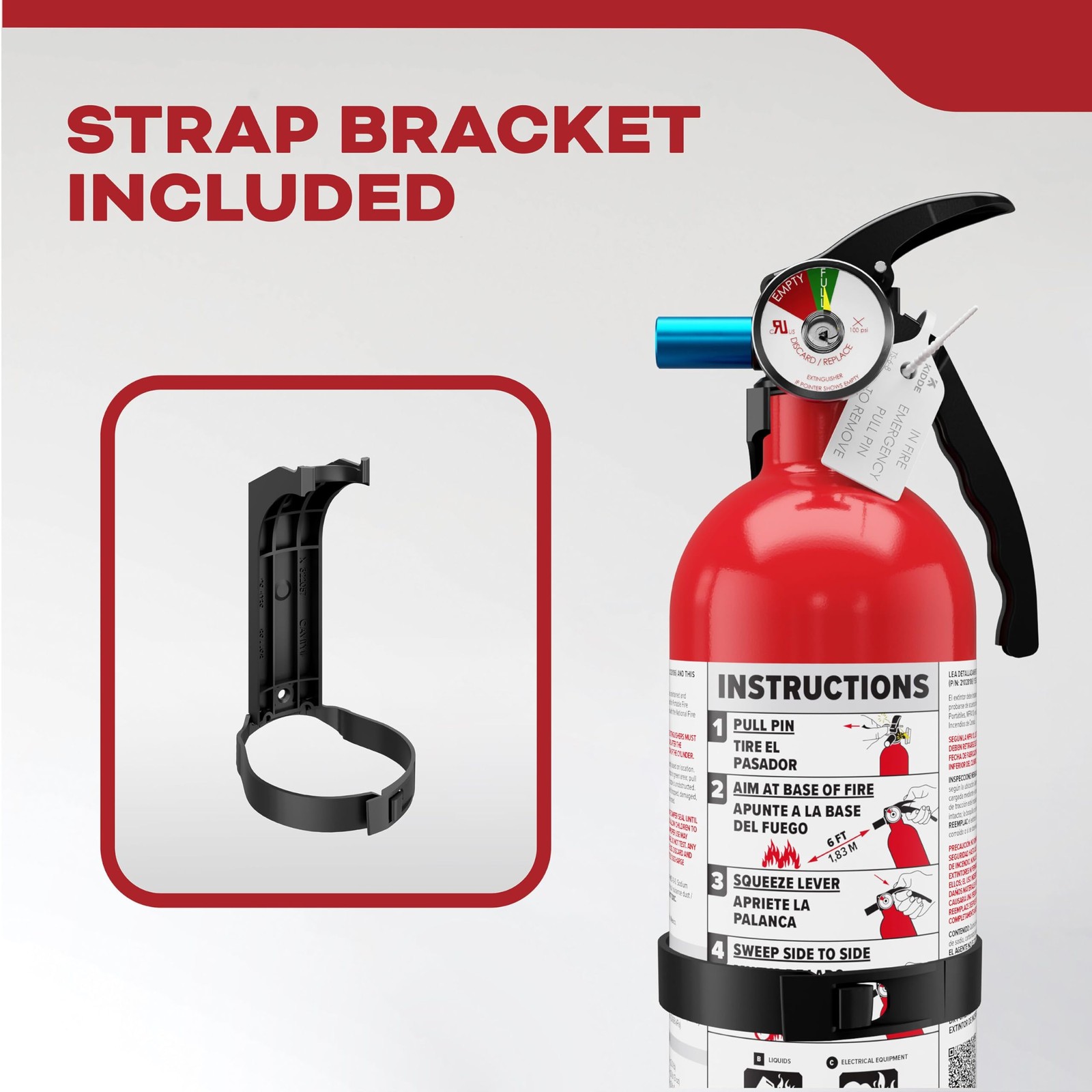 Kidde Basic 5 Fire Extinguisher for Home 5 B C FA5G Residential Fire