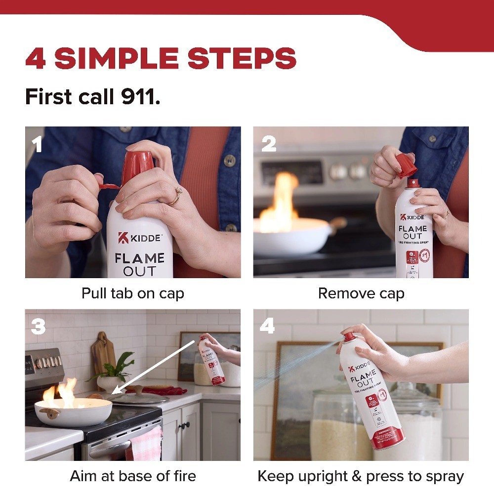 Flame Out Fire Extinguisher Spray, 17.6 oz Aerosol Can, Easy to Use for Home Car
