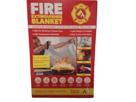 Fire Extinguisher Blanket 2 Pack Light Weight Easy To Use 40 x 40 Inch New