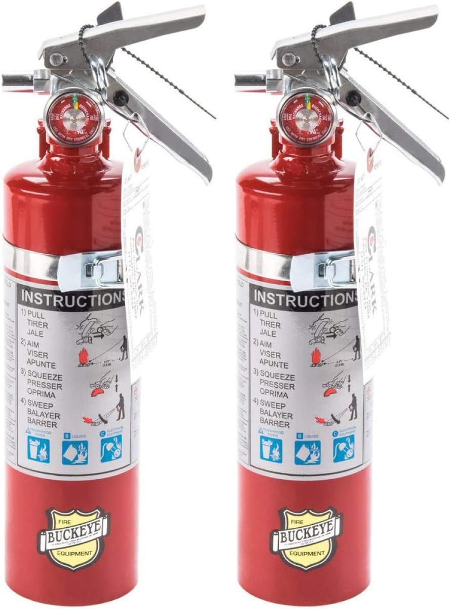 2 Pack 13315 ABC Multipurpose Dry Chemical Hand Held Fire Extinguisher with Alu