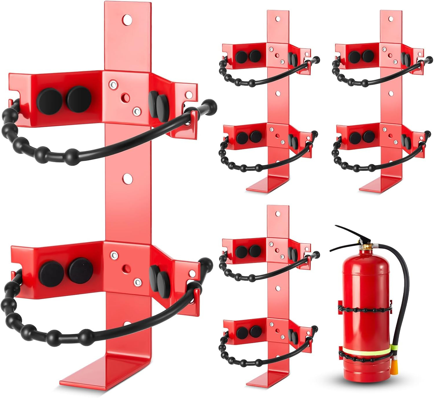 4 Pcs Fire Extinguisher Mount Bracket Adjustable, Supports up to 2.5 and 5Lb, He