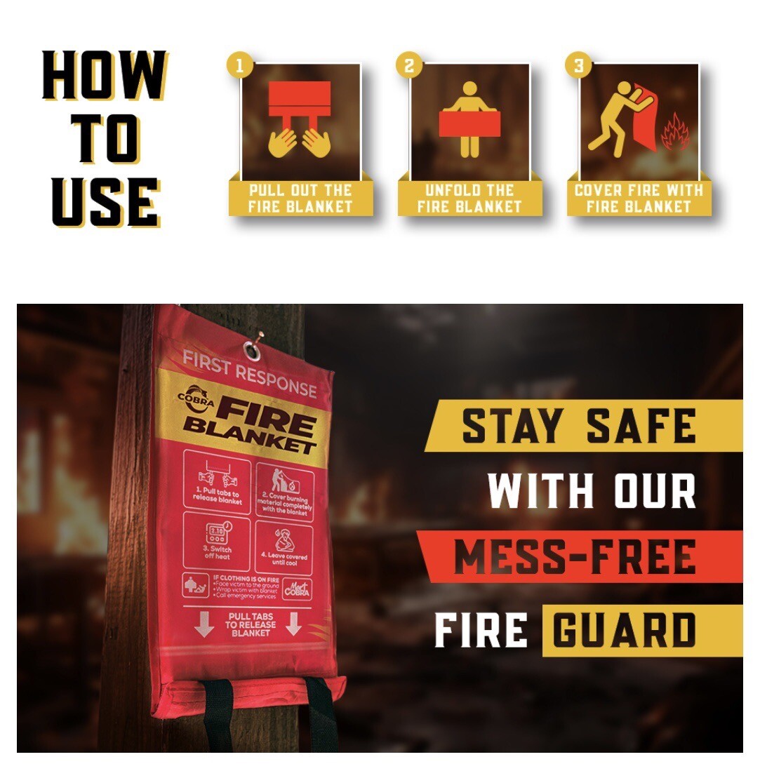 2 X FIRE EXTINGUISHER CAMPING BLANKET COVER THROW HOME BARBECUE GRILL 40 X 40