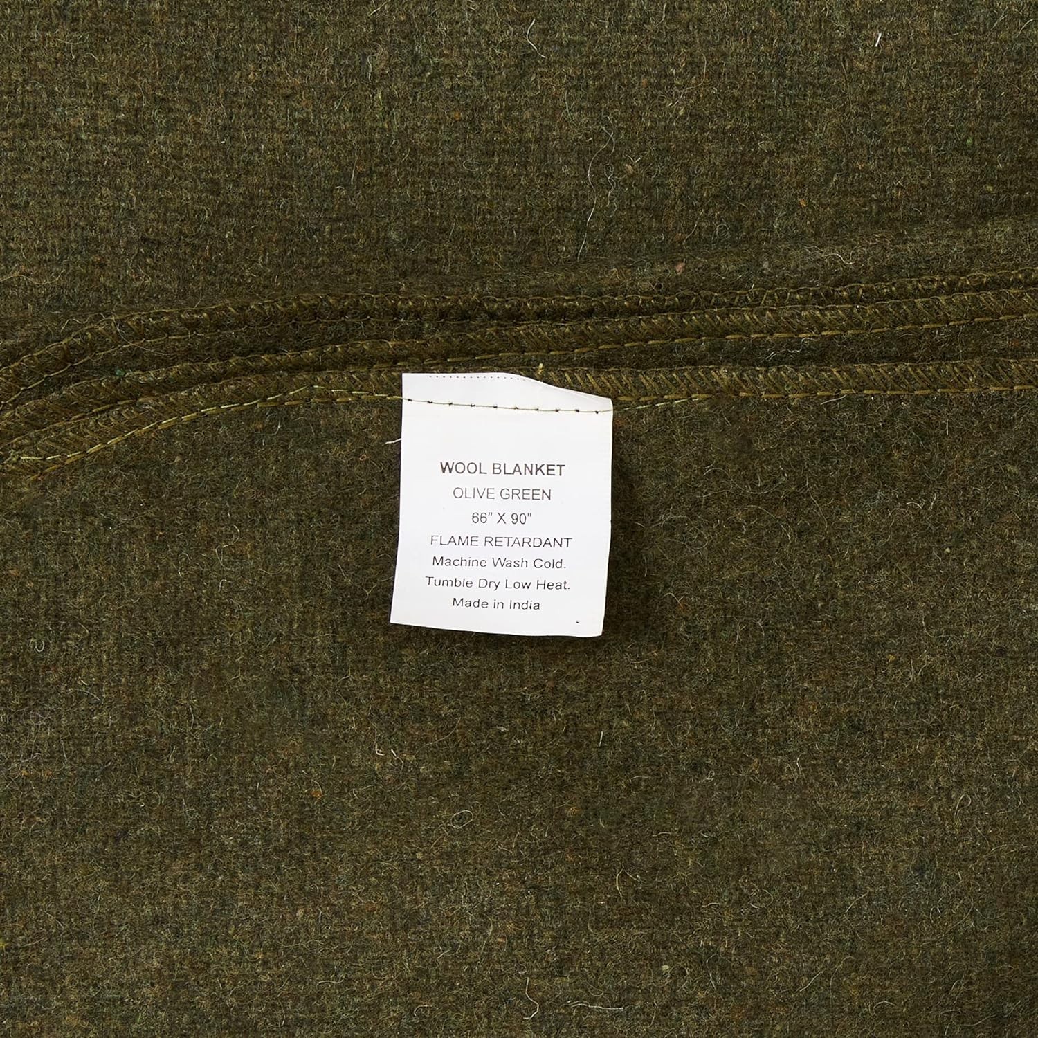 Heavyweight 66″ x 90″ Olive Drab Wool Blanket – Perfect for Camping & Hiking