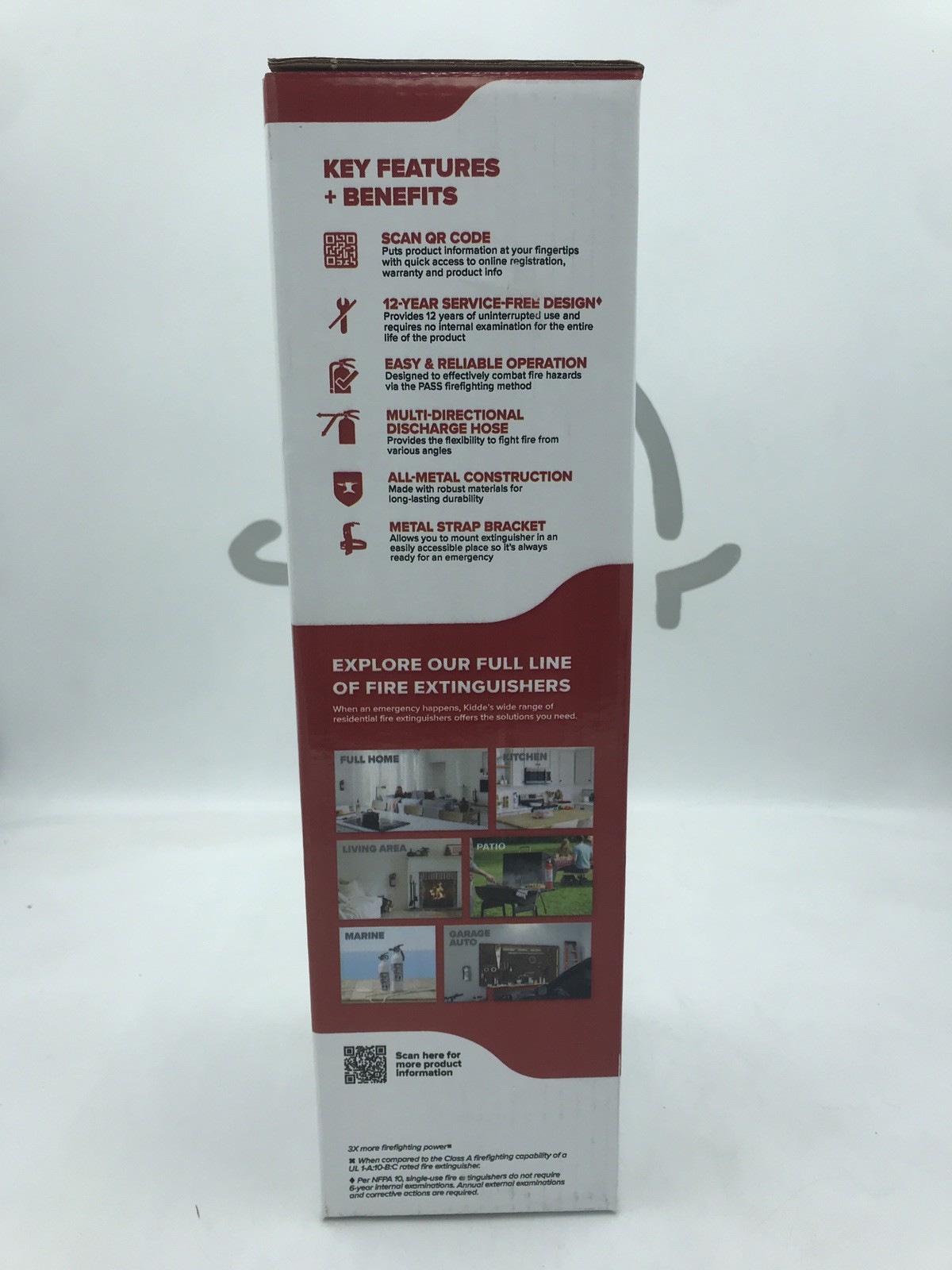 Kidde Garage Workshop Single Use Fire Extinguisher, White FX340GW-2