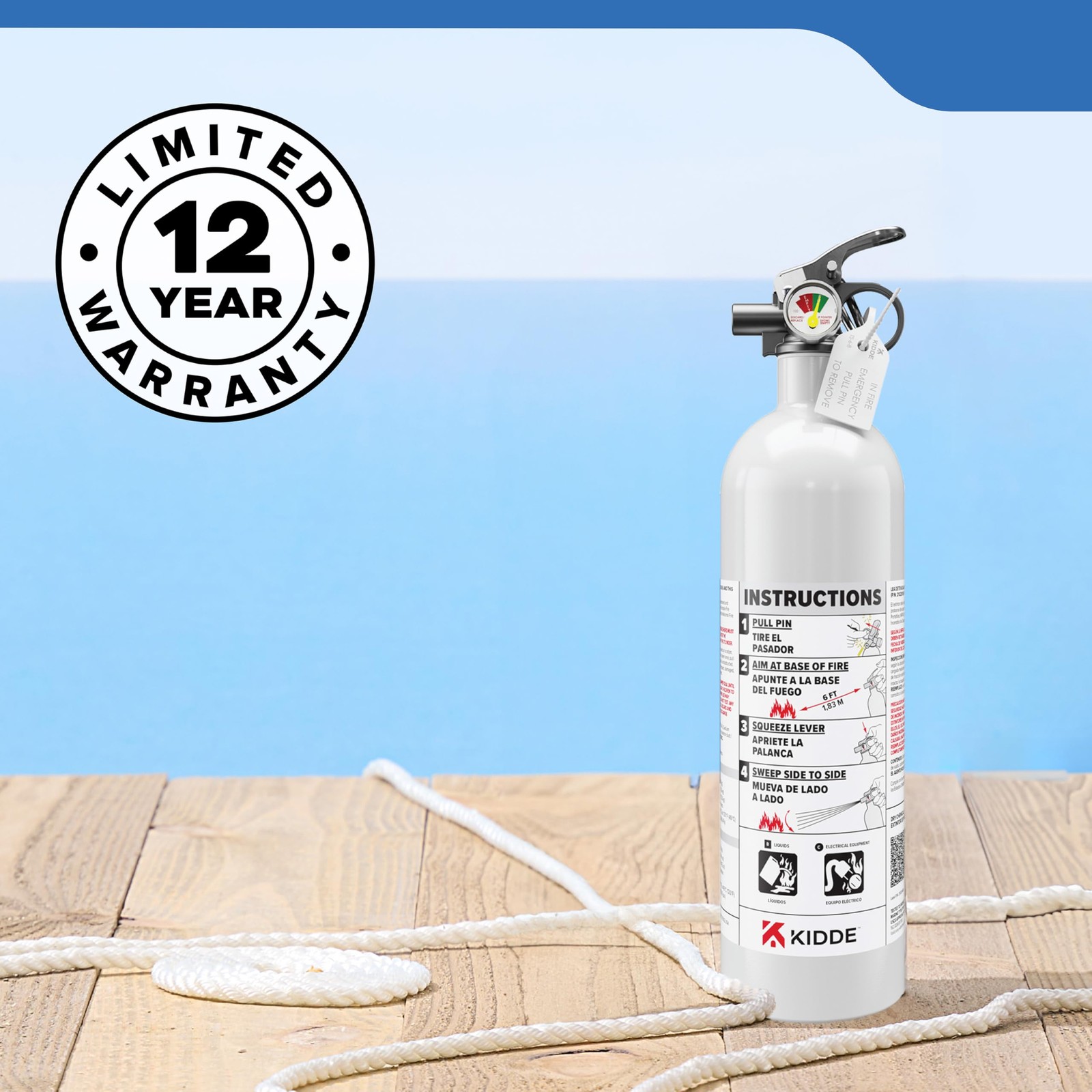Kidde Mariner PWC Fire Extinguisher for Jet Skis 5 B C KD57W 5BC Coast Guard