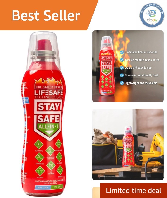 Smart Fire Safety: All-in-1 Portable Extinguisher for 10 Fire Types – Non-Toxic