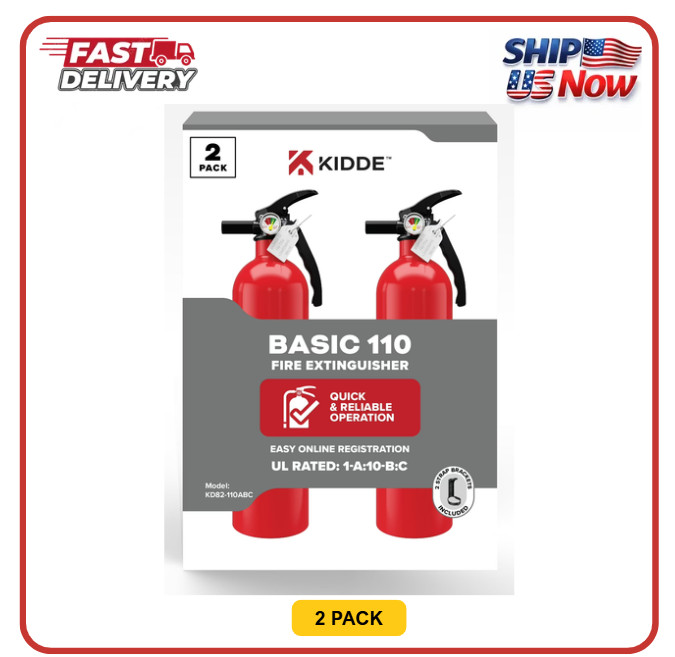 (2 pack) Kidde Basic Fire Extinguisher for Home, Residential 1A10BC