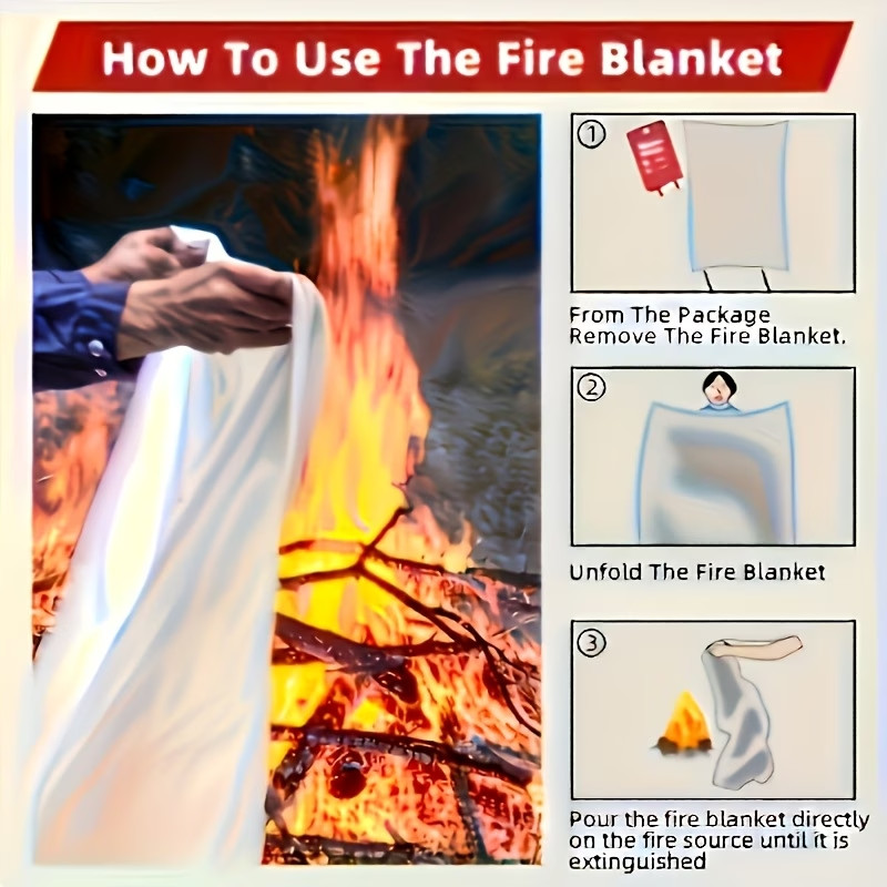 2 PSC-LARGE FIRE BLANKET Fiberglass Emergency Home Retardant Prepared 40″x40″