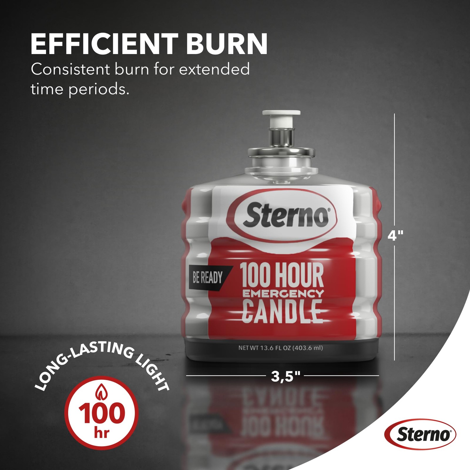 Sterno 100-Hour Emergency Candles – Long Burning Unscented Clear White