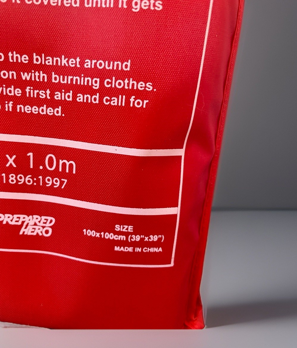 PREPARED HERO Fire Blanket 39X39″ Fiberglass Home Emergency Safety (1-Pack) NEW