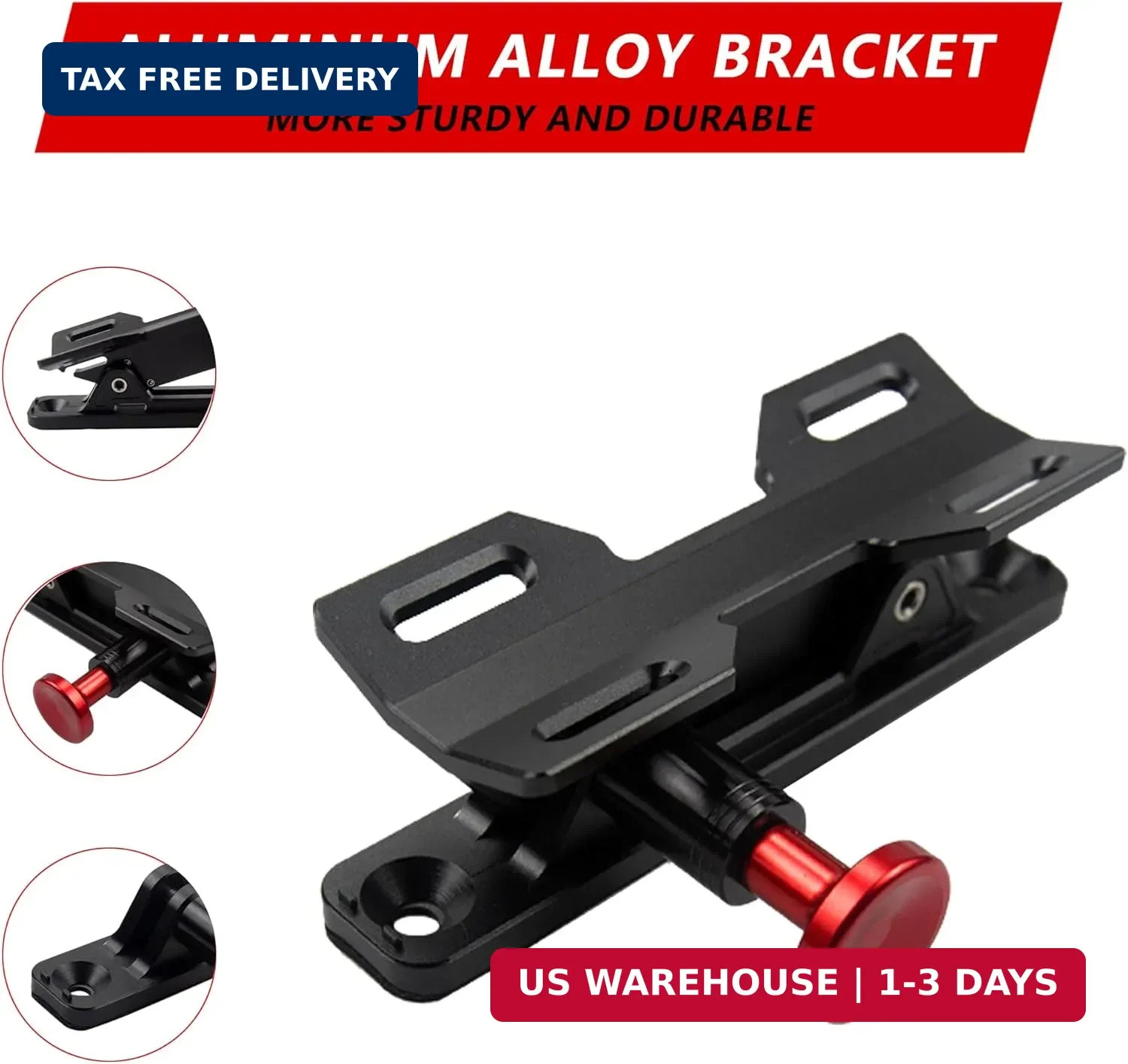 Quick Release Fire Extinguisher Mount – Aluminum Adjustable UTV Roll Bar Fire Ex