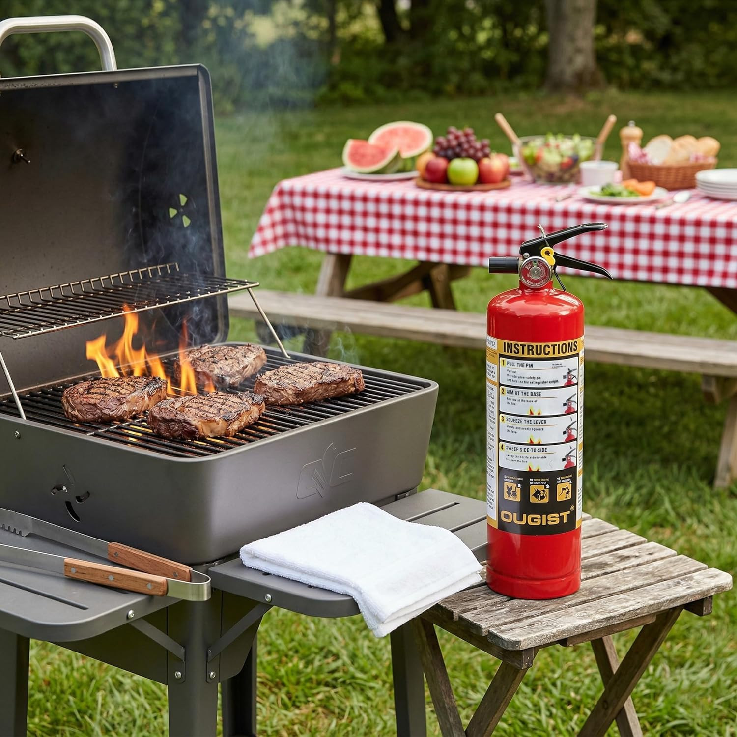 Ougist Essential Fire Extinguisher for Home, 1-A:10-B:C, DRY1L, 1 Pack | Residen