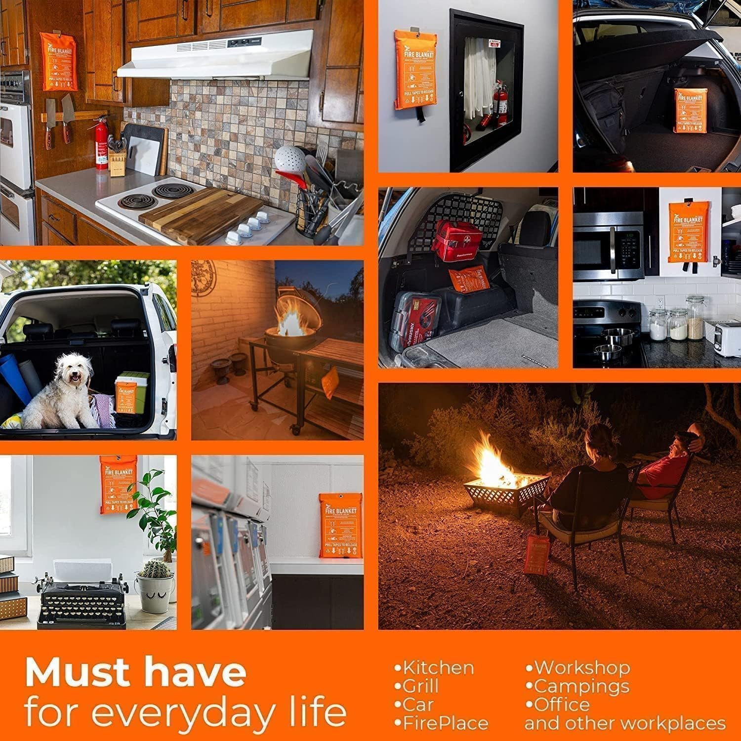 Fire Blanket – 1500F CE Certified Emergency Fire Blanket for Home and Kitchen. 5