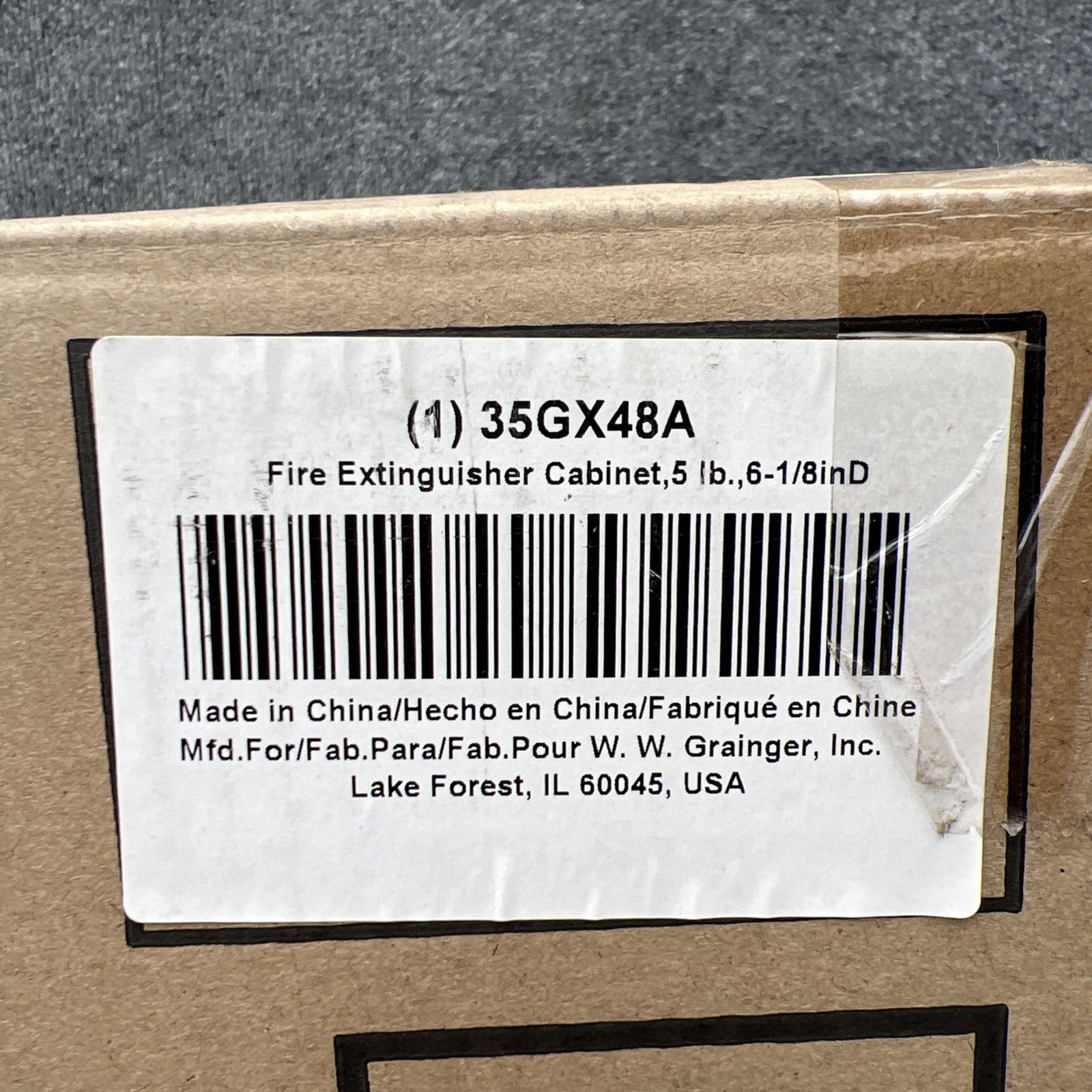 Zoro Select 35Gx48 Fire Extinguisher Cabinet, Surface Mount, 17 15/16 In New Oth