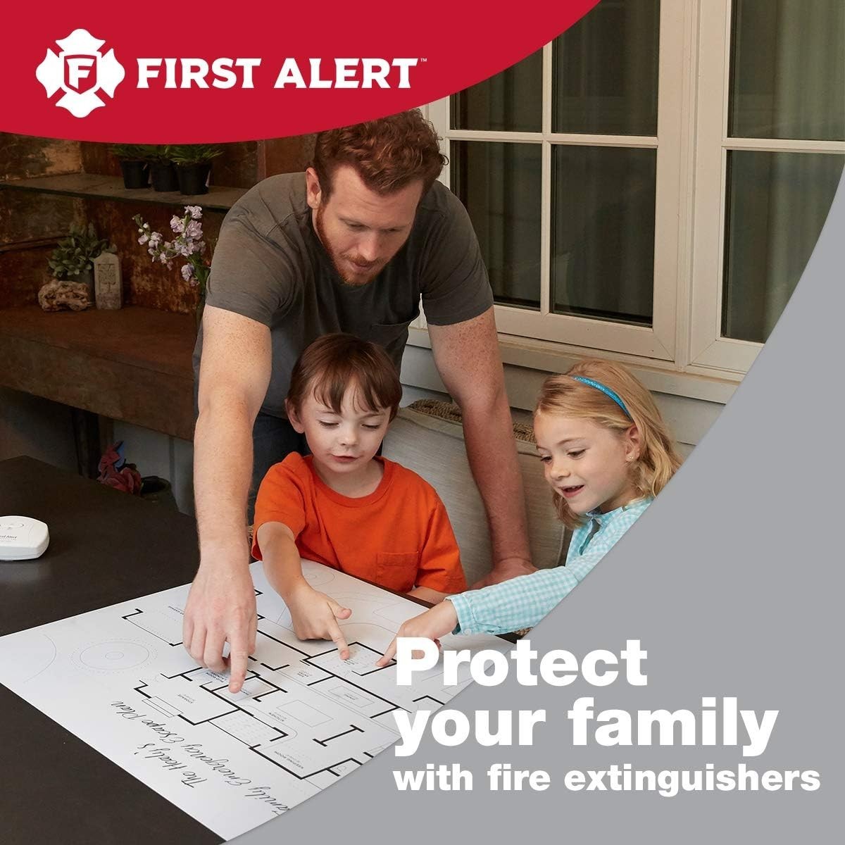 Portable Rechargeable Fire Extinguisher – Rated 2-A:10-B:C, HOME2PRO, 1-Pack