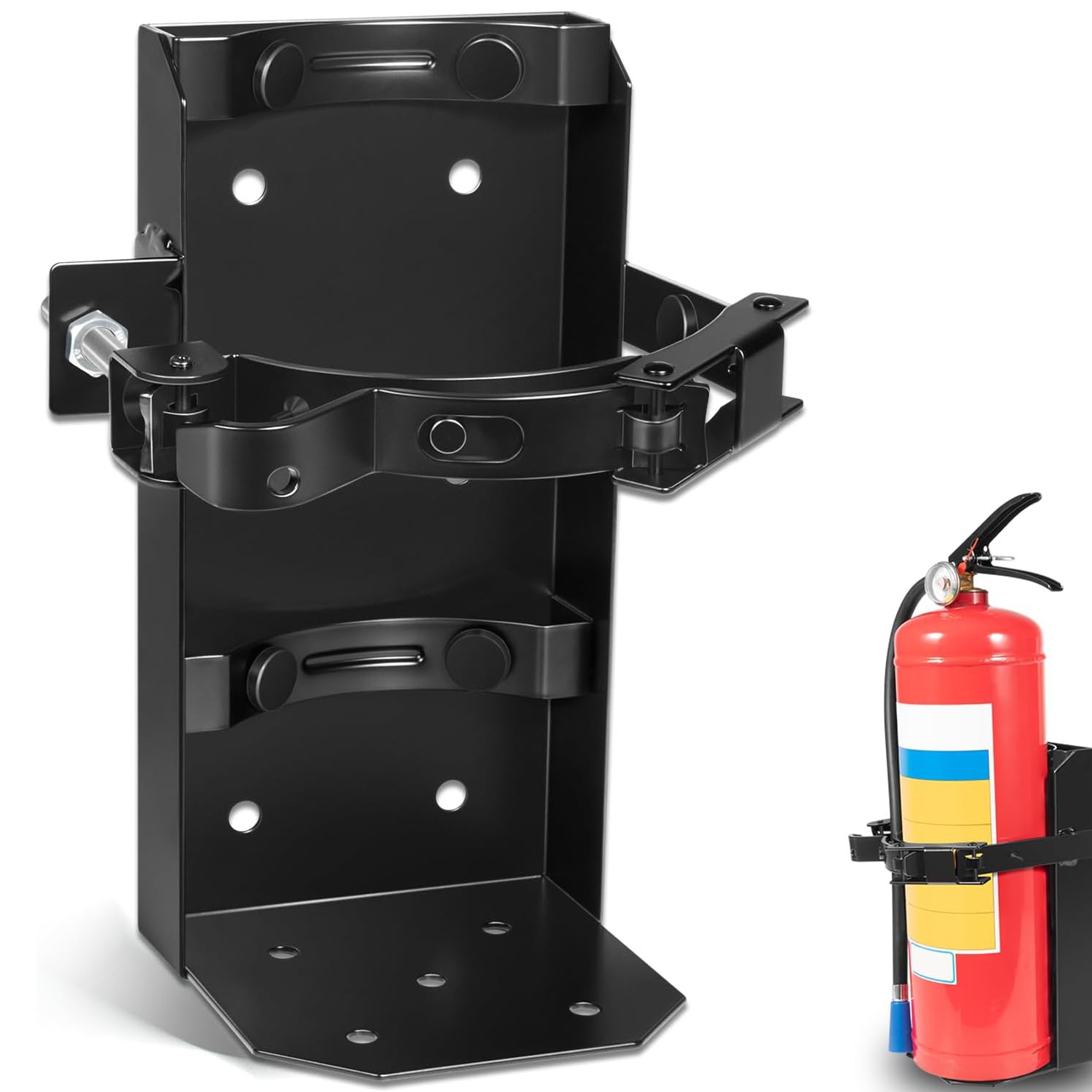Heavy Duty 10/5 LB Dry Fire Extinguisher Vehicle Bracket Universal 809 5.25″ dia