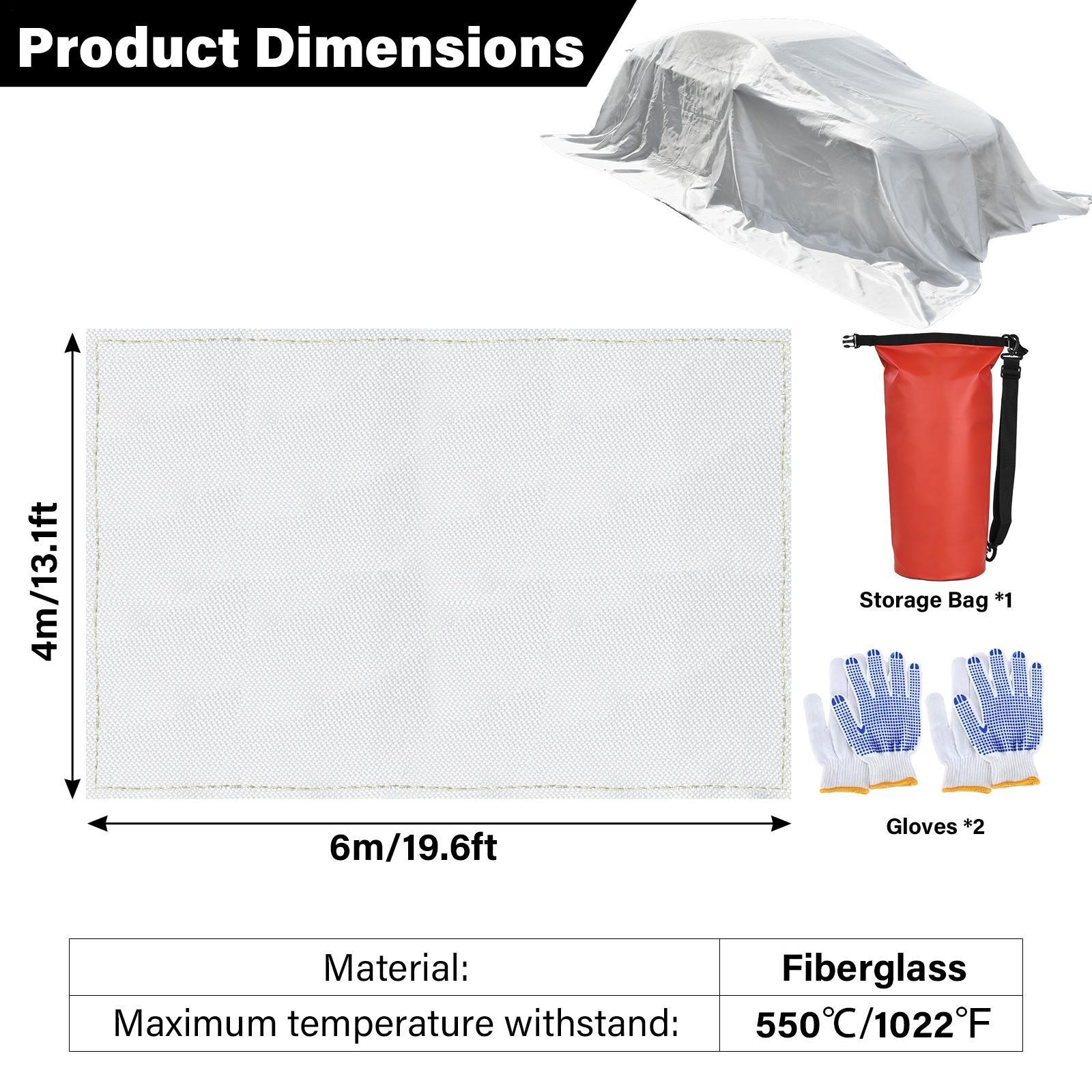 Emergency Fire Blanket for Car, Large Fiberglass Fire Suppression Blanket