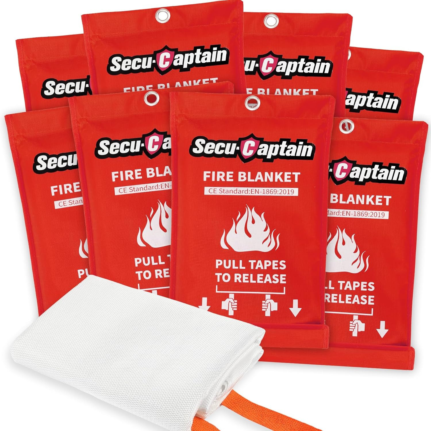 Emergency Fire Blanket for Home and Kitchen – 8 Pack 40″X40″ Flame Suppression F