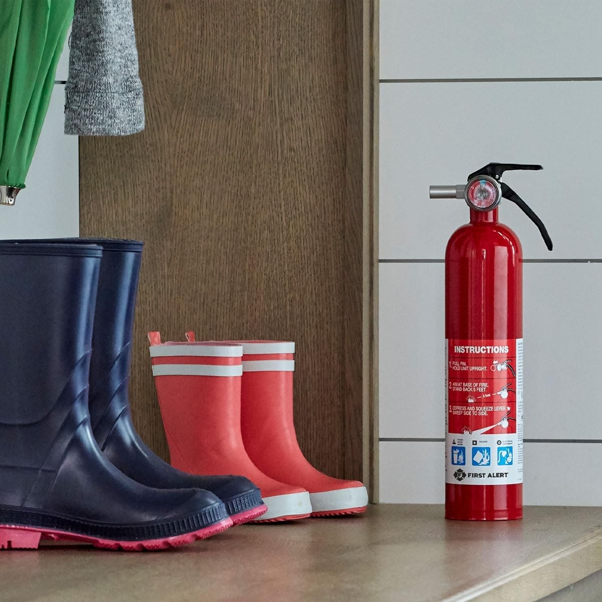 Fire Extinguisher for Home, Standard Rechargeable Compliance Unit, UL RATED 1-A: