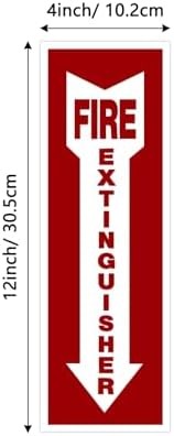 Fire Extinguisher Signs,Safety Sign Sticker glow in the dark 12 Pack 4″ X 12″ Du