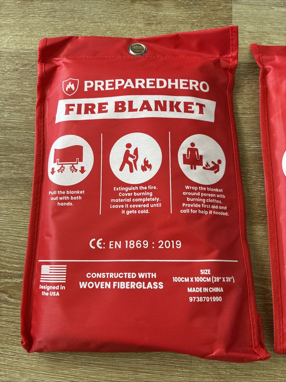 Prepared Hero Emergency Fire Blanket – 2 Pack – Fire Suppression for Kitchen