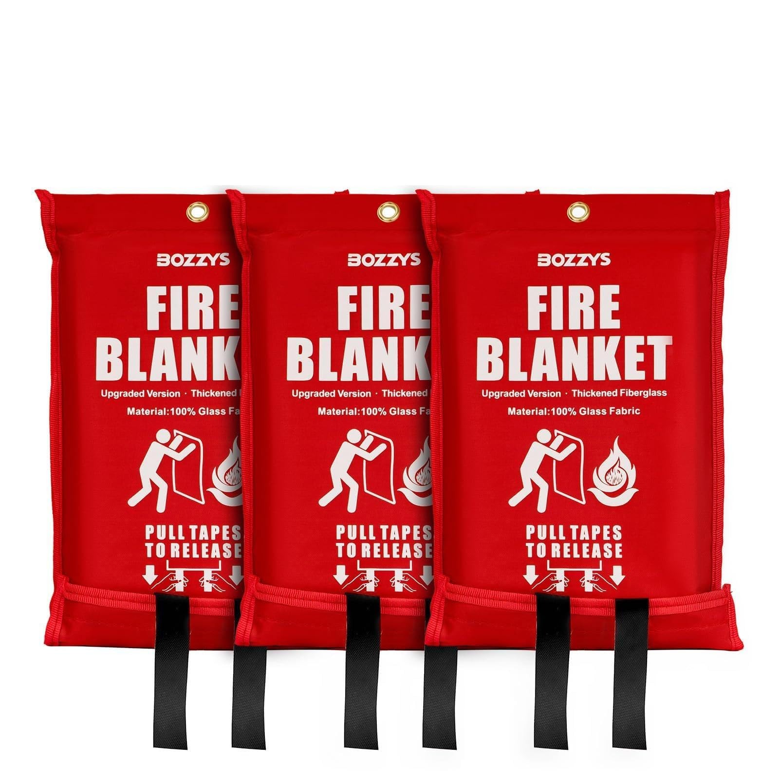 Fire Blanket 3-Pack | Fiberglass Prepared Fire Suppression | 60″x60″ Fire Bla…