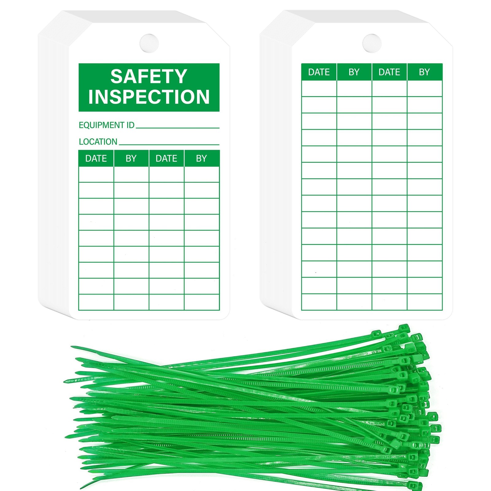 90Sets Safety Inspection Tags with Adjustable Wire Ties Accident Prevention L…