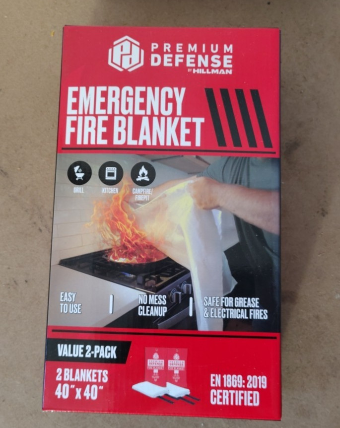 Premium defense by Hillman—Emergency Fire Blanket 40 X 40 BRAND NEW 2PACKS