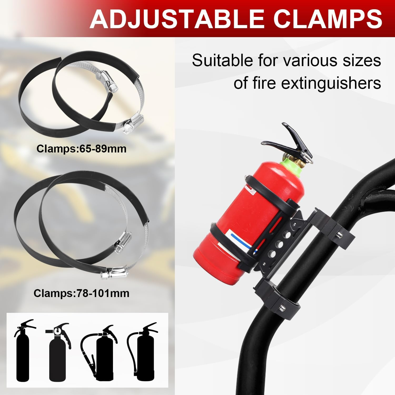 Quick Release Roll Bar Fire Extinguisher Mount Holder Bracket Kits Compatible wi