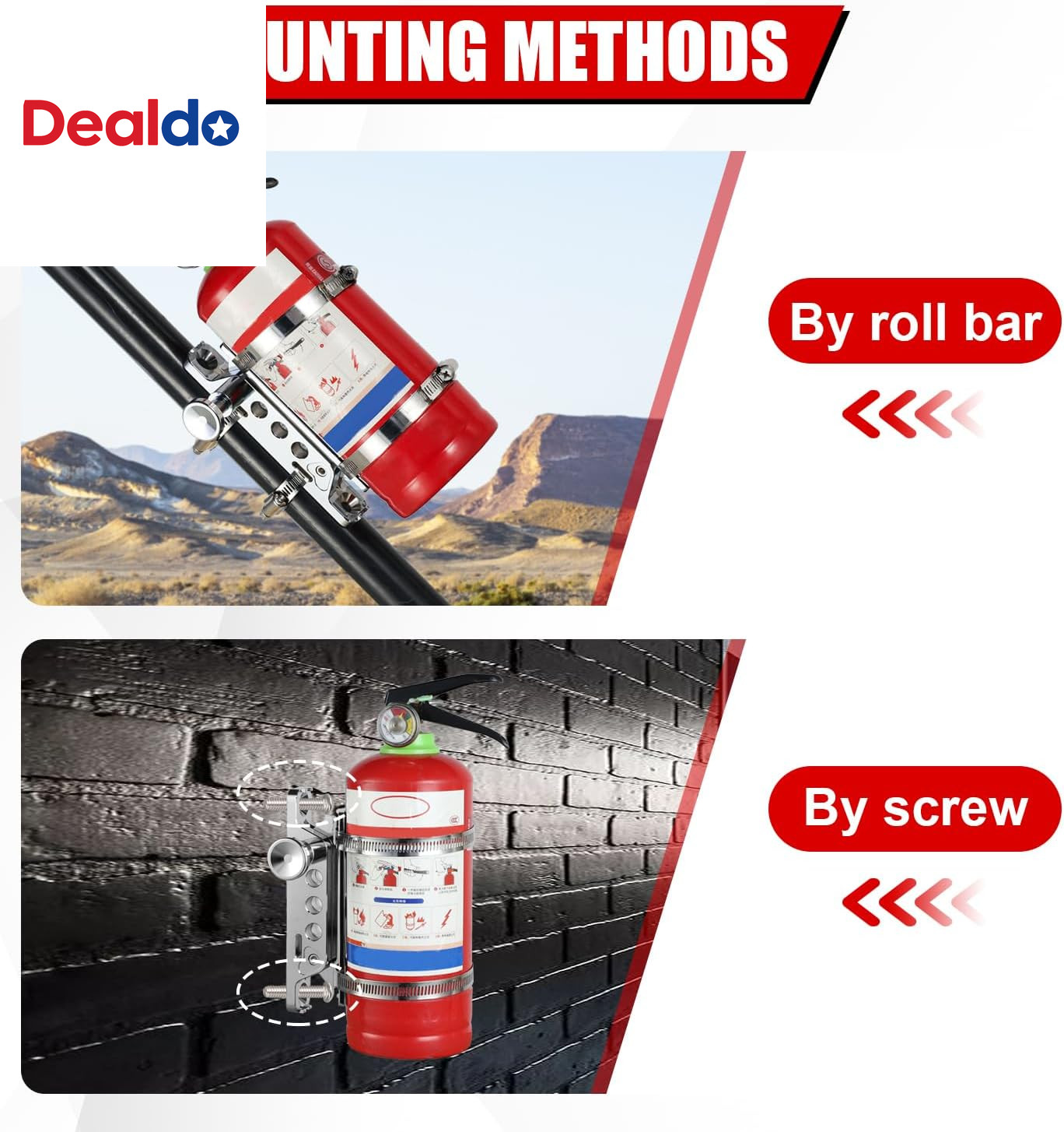 Chrome Quick Release Roll Bar Fire Extinguisher Mount Compatible with for Jeep W