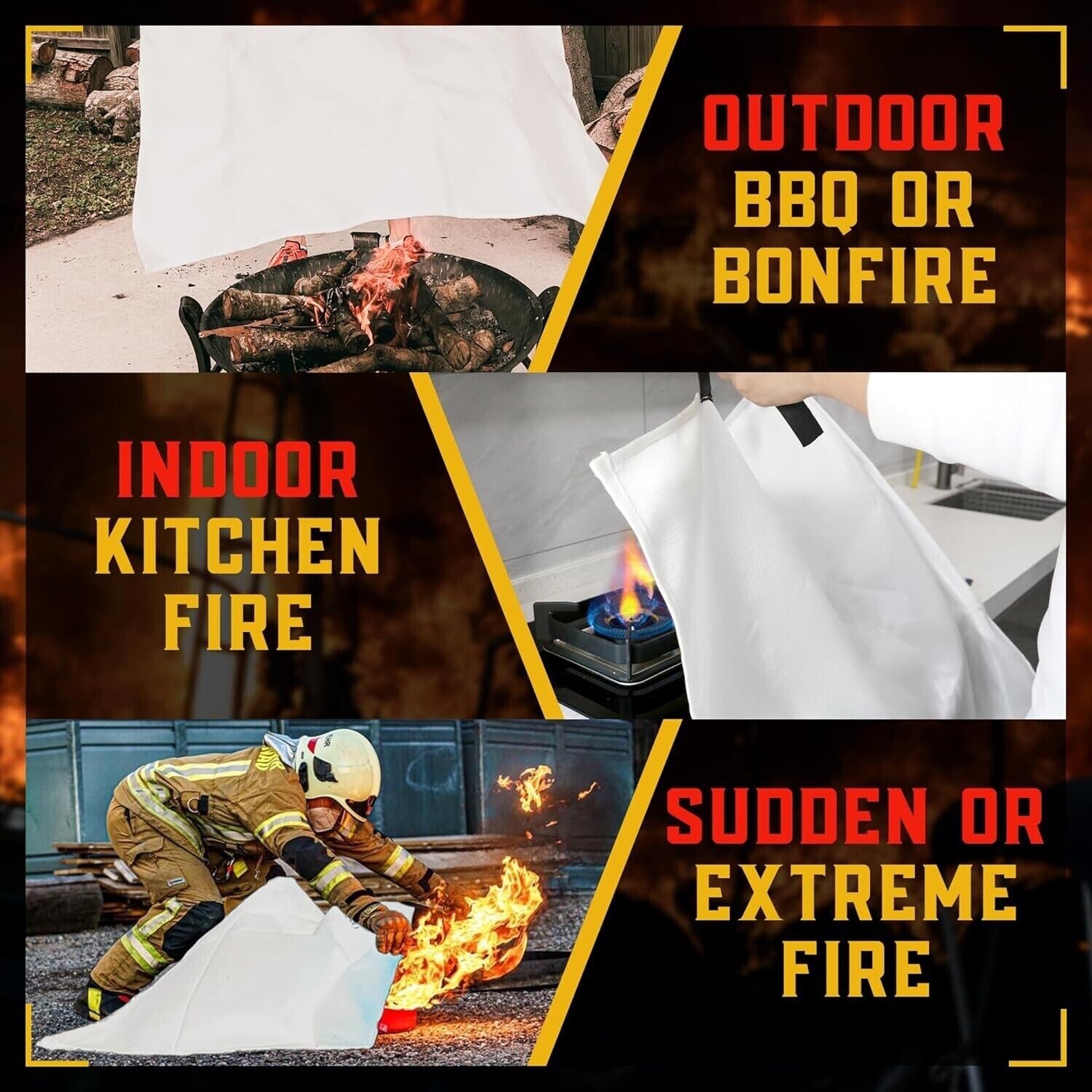 Mart Cobra Emergency Fire Blanket for Home Kitchen Camping Easy to Carry 40”x40”