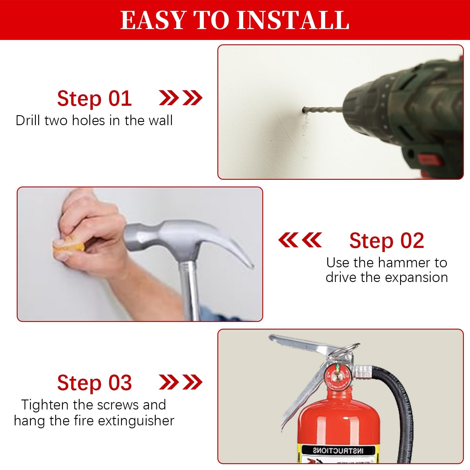 5 PCS Fire Extinguisher Bracket Adjustable Mount Wall Hook Holder Cabinet