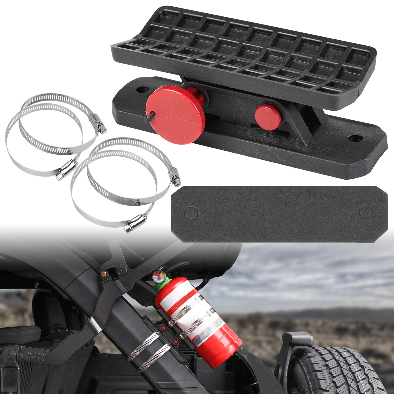 Fire Extinguisher Mount Holder Bracket for Wrangler TJ JK JL JKU for UTV Polaris