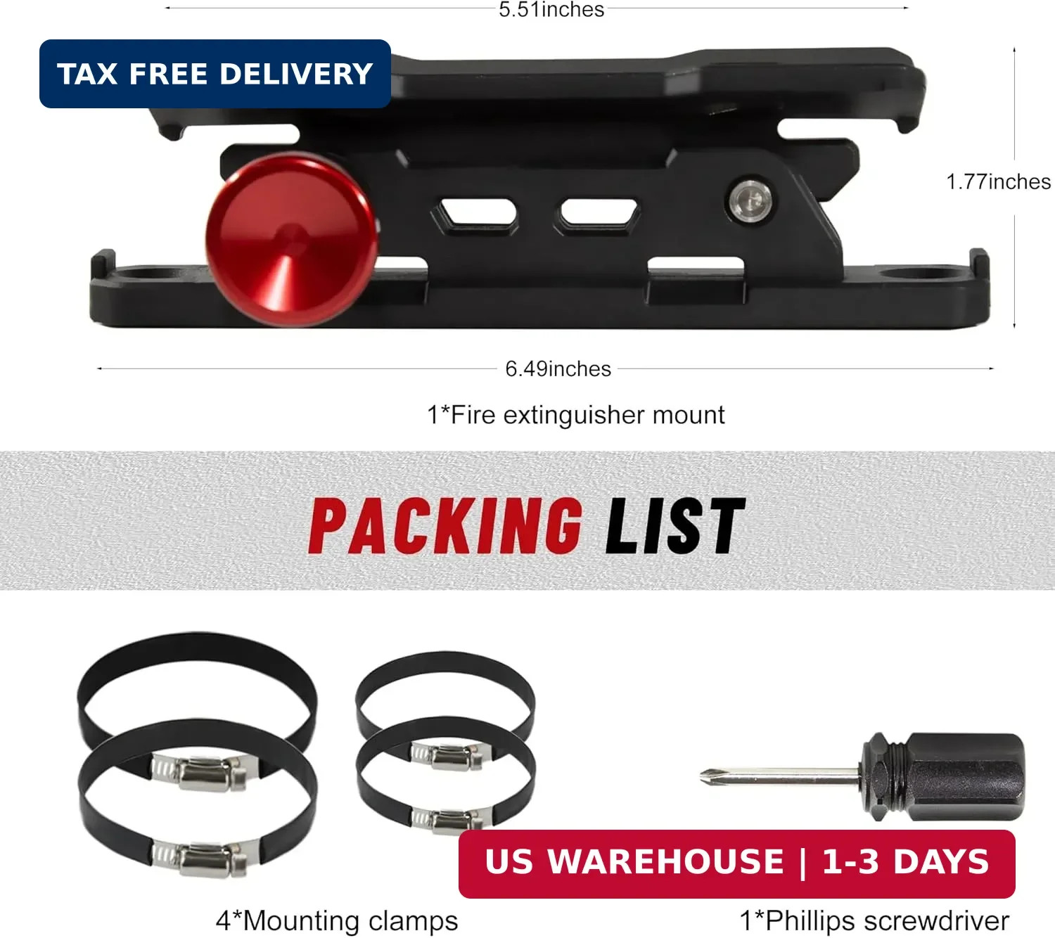 UTV Fire Extinguisher with Mount Kits- Quick Release Roll Bar Fire Extinguisher