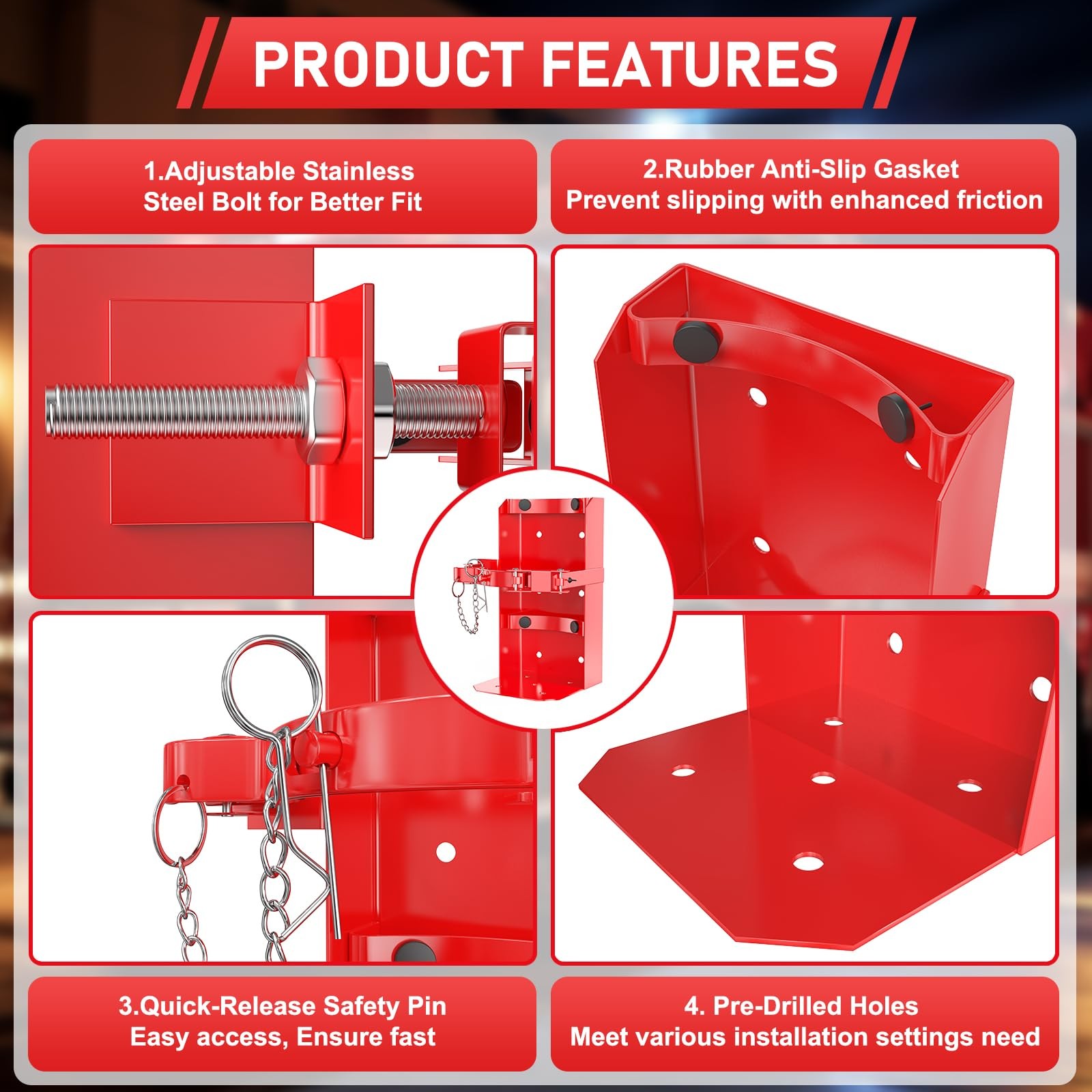 1 PCS Heavy Duty Fire Extinguisher Mount Bracket Fits 10lb Dry 5lb Co2