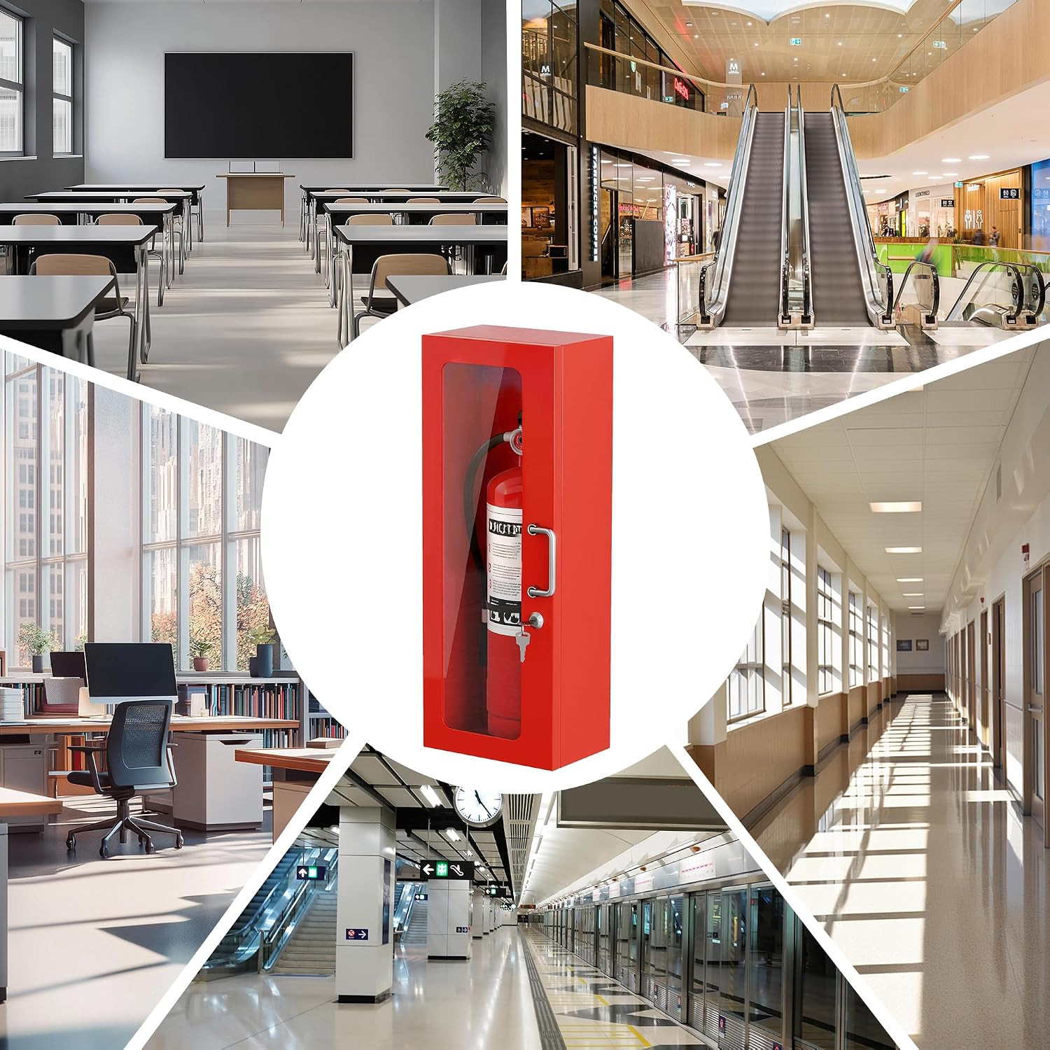 Wall Mount Fire Extinguisher Cabinet for 10LB Fire Extinguisher,24″ H X 9″ W X 6